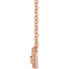 14 Karat Rose Gold 0.10 Carat Diamond Halo Style 18 inch Necklace