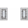 14 Karat White Gold 0.20 Carat Natural Diamond Halo Style Earrings