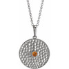14 Karat White Gold Citrine Beaded Disc 16 inch Necklace
