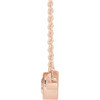 14 Karat Rose Gold Pink Morganite and 0.12 Carat Diamond Bezel Set 18 inch Necklace