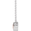 Sterling Silver  Pink Morganite and 0.12 Carat Diamond Bezel Set 18 inch Necklace