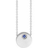 14 Karat White Gold Natural Blue Sapphire 16 18 inch Necklace