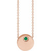 14 Karat Rose Gold Lab Grown Emerald 16 inch Necklace