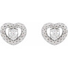Platinum 0.33 Carat Natural Diamond Heart Earrings