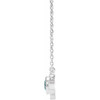 Platinum Aquamarine Gem and .03 Carat Diamond Art Deco 18 inch Necklace