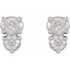 14 Karat White Gold 0.50 Carat Natural Diamond  Two Stone Earrings