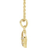 14 Karat Yellow Gold .03 Carat Natural Diamond Seashell 16 inch Necklace