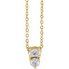 14 Karat Yellow Gold 0.25 Carat Natural Diamond Tw2 Stone 16 inch Necklace