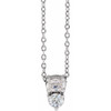 Platinum 0.25 Carat Natural Diamond Tw2 Stone 16 inch Necklace