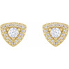 14K Yellow 1/2 CTW Natural Diamond Halo-Style Earrings