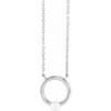 Platinum Cultured Seed Pearl Circle 16 inch Necklace