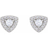 Sterling Silver 1/2 CTW Natural Diamond Halo-Style Earrings