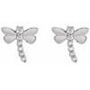 Platinum .08 Carat Natural Diamond Dragonfly Earrings