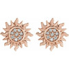 14 Karat Rose Gold .02 Carat Natural Diamond Sun Earrings
