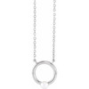 Platinum Cultured Seed Pearl Circle 18 inch Necklace