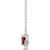 Platinum Natural Mozambique Garnet and .07 Carat Natural Diamond 18 inch Necklace