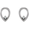 Sterling Silver .03 Carat Natural Diamond Geometric Earrings