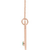 14 Karat Rose Gold Natural Emerald and .0075 Carat Natural Diamond Aries Zodiac 16 inch Necklace