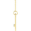 14 Karat Yellow Gold Aquamarine Gem and 0.07 Carat Diamond Cancer Zodiac Constellation 16 inch Necklace