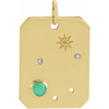 14 Karat Yellow Gold Green Chrysoprase and .0075 carat Diamond Libra Zodiac Constellation Pendant