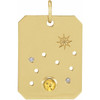 14 Karat Yellow Gold Citrine and .0075 carat Diamond Leo Zodiac Constellation Pendant