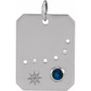 Sterling Silver Blue Sapphire and .0075 carat Diamond Capricorn Zodiac Pendant