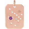 14 Karat Rose Gold Amethyst and .0075 carat Diamond Sagittarius Zodiac Constellation Pendant