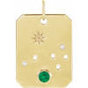 14 Karat Yellow Gold Emerald and .0075 carat Diamond Aries Zodiac Pendant