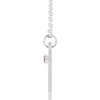 14 Karat White Gold Mozambique Garnet and .0075 Carat Diamond Pisces Zodiac Constellation 16 inch Necklace