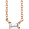 14 Karat Rose Gold 0.12 Carat Diamond Solitaire 16 inch Necklace