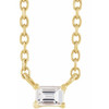 14 Karat Yellow Gold .07 Carat Natural Diamond Solitaire 16 inch Necklace