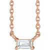 14 Karat Rose Gold 0.10 Carat Diamond Solitaire 16 inch Necklace