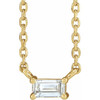 14 Karat Yellow Gold 0.12 Carat Natural Diamond Solitaire 16 inch Necklace