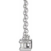 Sterling Silver 0.10 Carat Natural Diamond Solitaire 16 inch Necklace