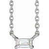 Sterling Silver 0.12 Carat Natural Diamond Solitaire 16 inch Necklace