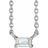 14K White 0.10 Carat Natural Diamond Solitaire 18 inch Necklace