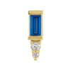 14 Karat Yellow Gold Natural Blue Sapphire and .02 Carat Natural Diamond Bar Earring