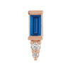 14 Karat Rose Gold Natural Blue Sapphire and .02 Carat Natural Diamond Bar Earring
