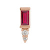 14 Karat Rose Gold Natural Ruby and .02 Carat Natural Diamond Bar Earring
