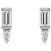 Platinum 0.33 Carat Natural Diamond Bar Earrings