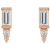 14 Karat Rose Gold 0.33 Carat Natural Diamond Bar Earrings