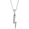 Sterling Silver .08 Carat Natural Diamond Lightning Bolt 16 inch Necklace