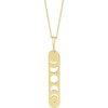 14 Karat Yellow Gold .01 Carat Natural Diamond Moon Phase Bar 16 inch Necklace