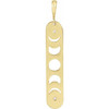 14 Karat Yellow Gold .01 carat Diamond Moon Phase Bar Pendant