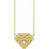 14 Karat Yellow Gold .07 Carat Natural Diamond 18 inch Necklace