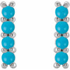 14 Karat White Gold Natural Turquoise Bar Earrings