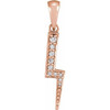 14 Karat Rose Gold 0.10 carat Diamond Lightning Bolt Pendant
