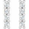 Platinum 0.16 Carat Rose Cut Natural Diamond Bar Earrings