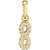 14 Karat Yellow Gold .03 Carat Diamond Petite Infinity Pendant