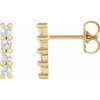 14 Karat Yellow Gold 0.16 Carat Rose Cut Natural Diamond Bar Earrings